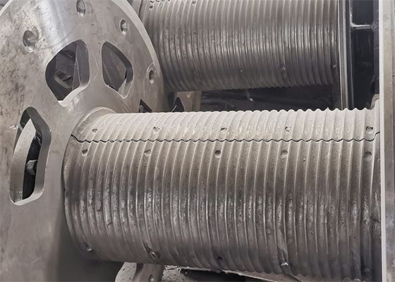 Mangas desmontables partidas de Lebus soldadas con autógena o empernadas al tambor del torno